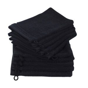 Betully ®- Deluxe Washandjes 10 stuks - 16*21 cm Zwart- %100 Turks Katoen - Zwart